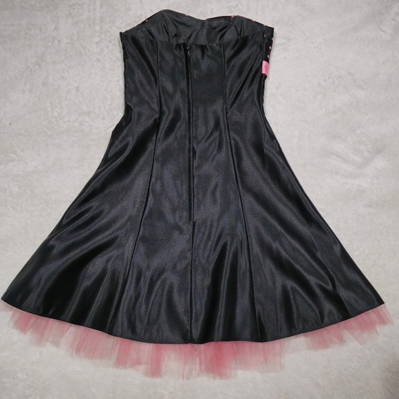 Jessica McClintock ✦ Strapless Bow Dress ✦ Polka Dot Sweetheart Tulle Cocktail S - Picture 9 of 17